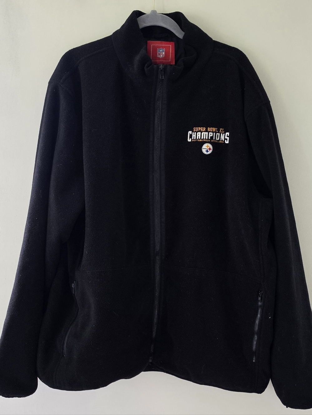 Men's NFL Pittsburgh Steelers Superbowl XL Champs Embroidered Fleece Coat